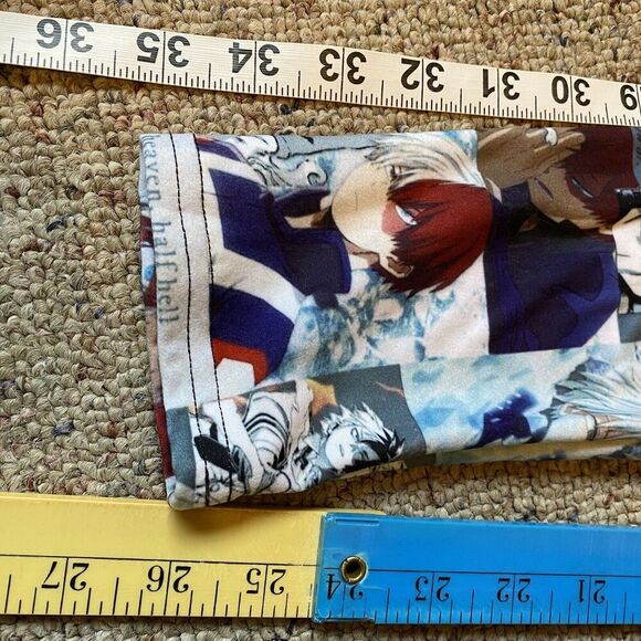 Girl Pull On Leggings Size S Anime Cartoon Print Stretch Casual Emo Active Pants - Picture 4 of 7